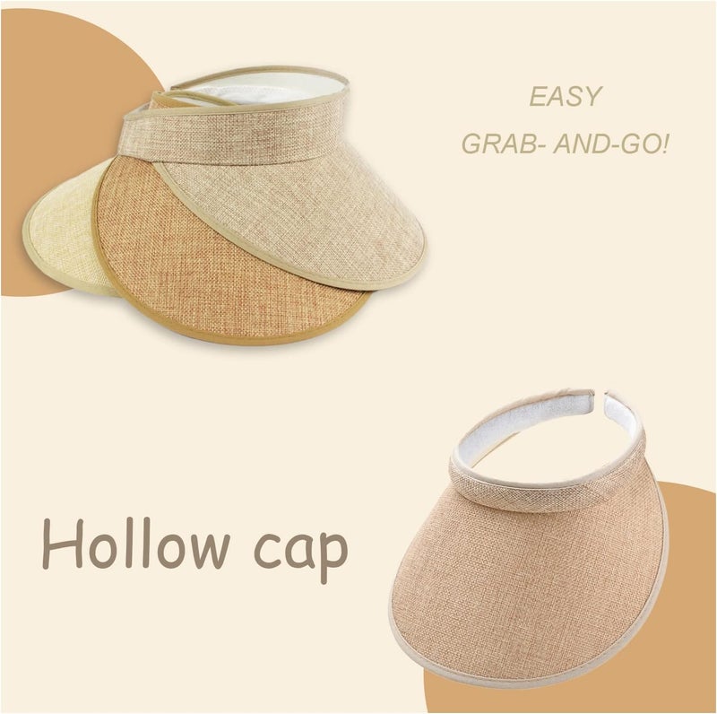 jecvxor Cloth Covered Slip-On Visor for Women, Adjustable Cap Sports Sun Visors for Men - Image 2